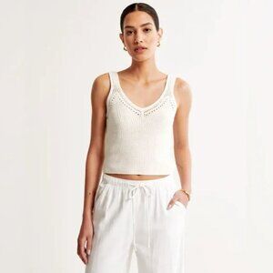 Abercrombie Ribbed Pointelle V-Neck Tank